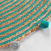 Immagine prodotto Douceur D'intérieur tappeto rotondo + pompon, diametro 90 cm, juta lis (90 x 90 x 0,5 cm)