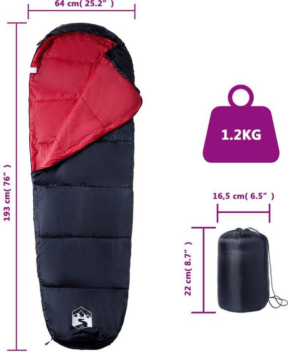 Produktbild vidaXL Mumienschlafsack (193 cm)