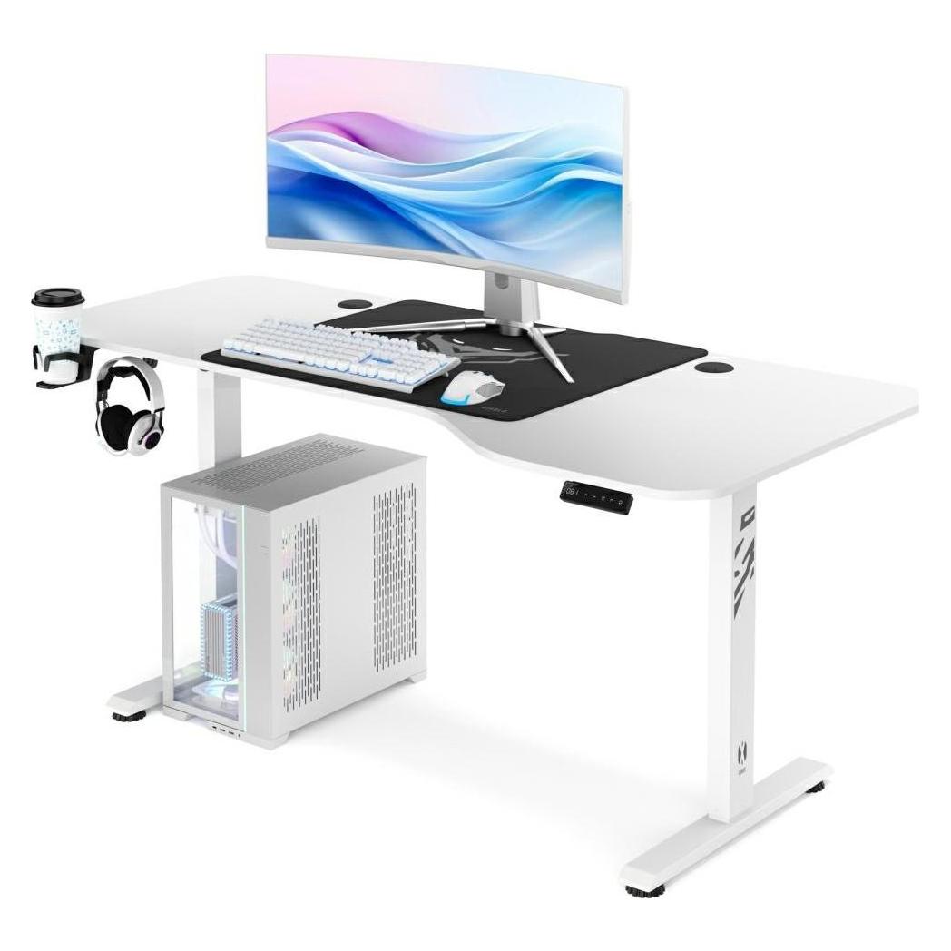 Diablo Desk With Height Adjustment Chairs X-Tensio 1600 White, Gaming Stuhl, Weiss