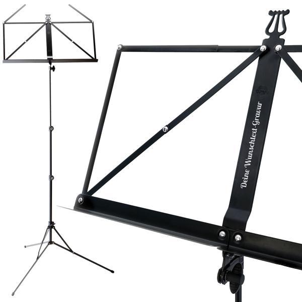 K&M K-M 101 Notenständer Schwarz mit personalisierter Gravur