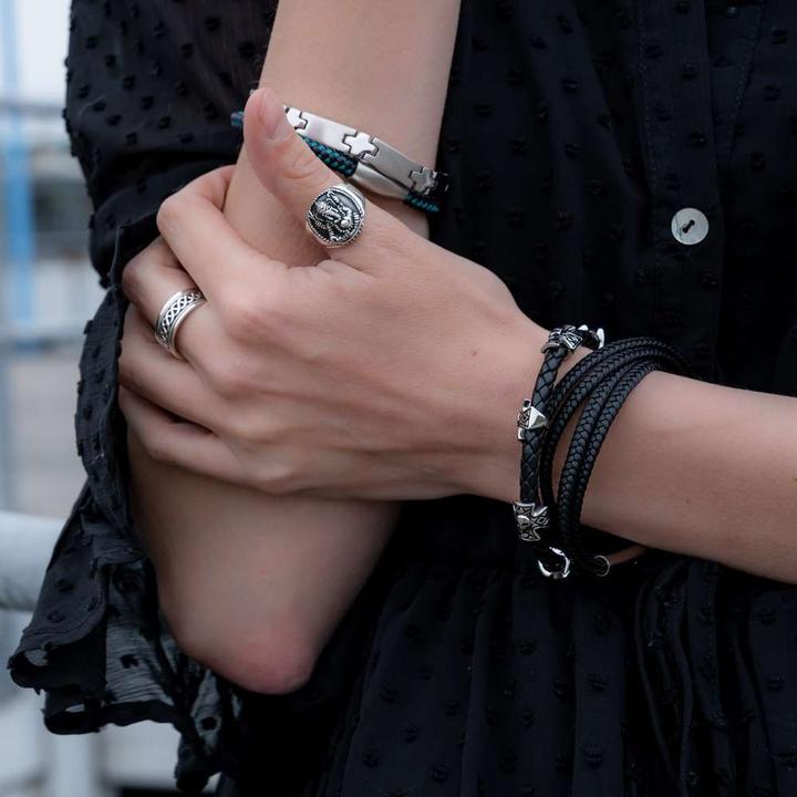 Produktbild Bijouteria Lederarmband (20 cm, Edelstahl, Kunstleder, Leder)