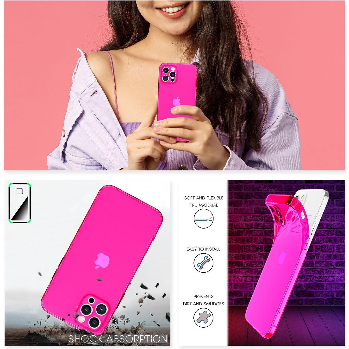Thumbnail - Nalia Klare Neon Handyhülle (Apple iPhone 12 Pro), Smartphone Hülle, Pink