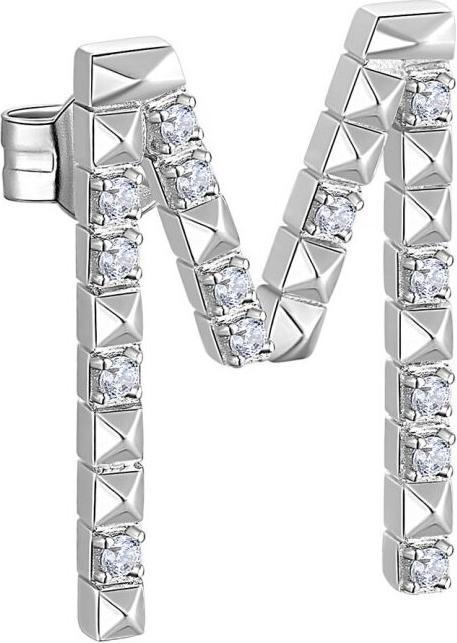 Immagine prodotto Rosato Orecchino singolo in argento con zirconi M Cubica RZCU39