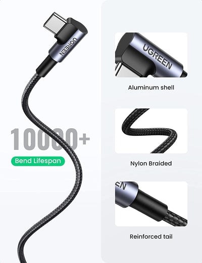 Productafbeelding Ugreen USB-C Haaks naar USB-A 2.0 A 3A Datakabel (2 m, USB 2.0)