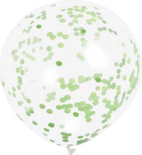 Unique Konfettiballons mit grünem Konfetti (6x)