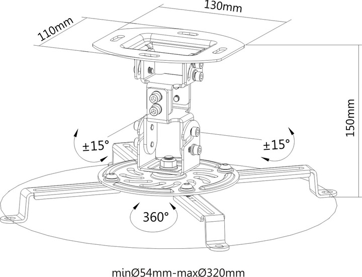 Actual product image PureMounts Spider 10W (Ceiling)