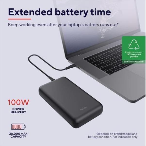 Produktbild Trust Laro 100w Laptop Powerbank (20000 mAh, 100 W, 36 Wh)