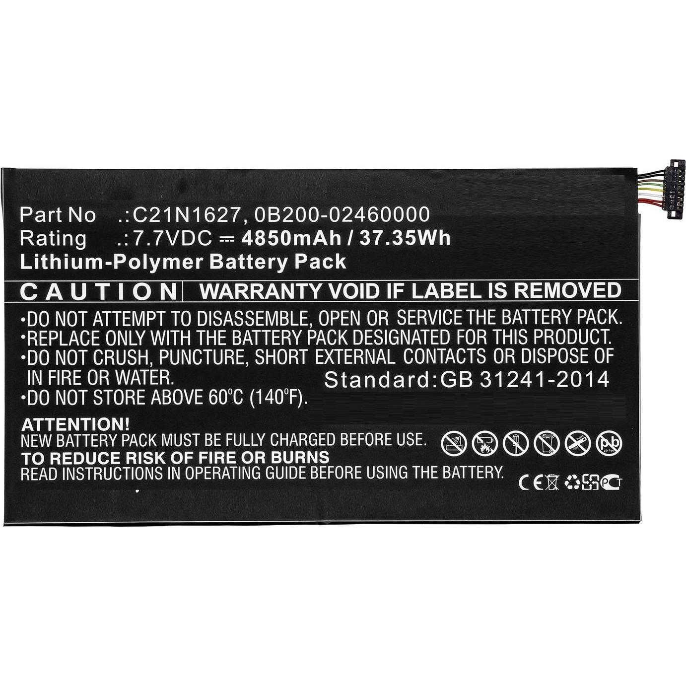 CoreParts Laptop Battery for Asus (4850 mAh), Notebook Akku, Schwarz