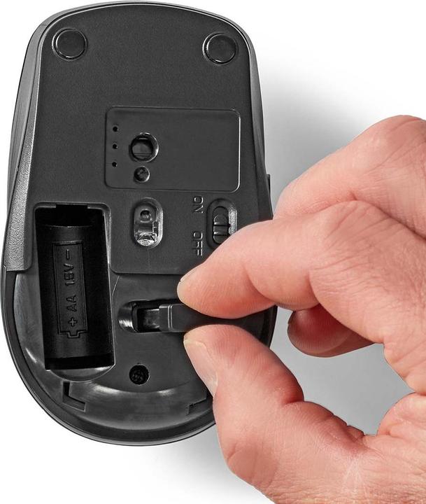 Produktbild Nedis KBMCW100BKDE Maus und Tastatur-Set Wireless Maus- und Tastaturverbindung: USB 800 / 1200 / 160 (DE, Kabellos)