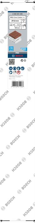 Image du produit Bosch Professional Zubehör PRO Core Cutter dry, 62 x 400 mm, 1 1/4 pouce UNC (62 millimètres)