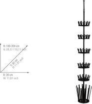 Produktbild Wenko Teleskop-Schuhregal Achilles schwarz 30,0 x 30,0 x 100,0-300,0 cm (30 x 30 x 100 cm)