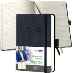 Produktbild Sigel Wochenkalender Conceptum 2024/2025 (DE/EN/FR/NL) black (108 x 151 mm, Deutsch, Französisch, Niederländisch, Englisch)