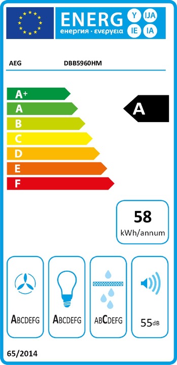 Label énergétique AEG DBB5960HM (Hotte murale)