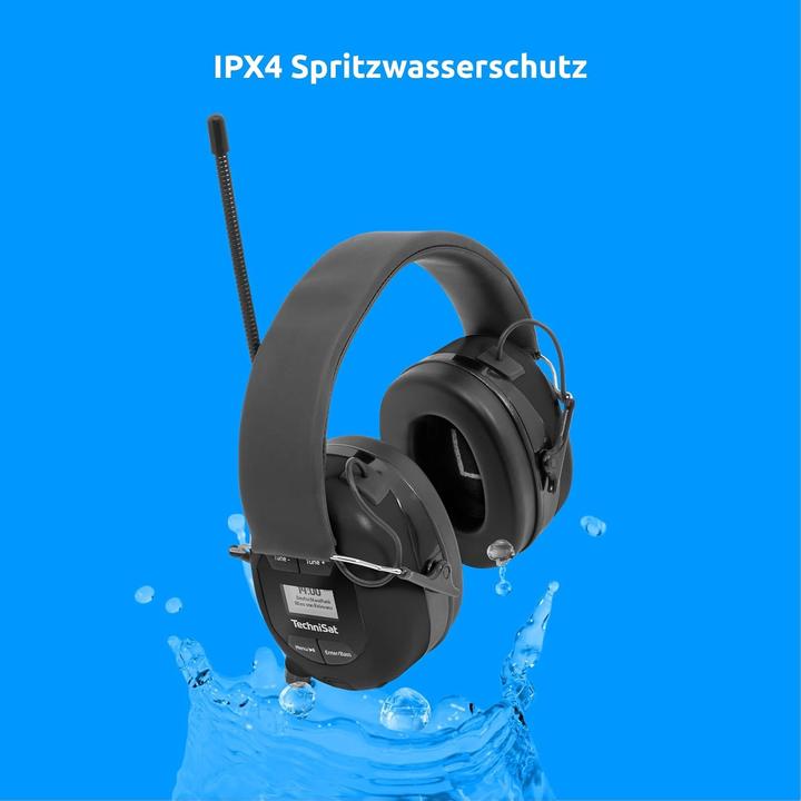 Image du produit TechniSat STEREOMAN DAB+ OD noir / écouteurs sans fil / IPX4 / microphone / BT 4.2 / écran LCD (Sans fil)