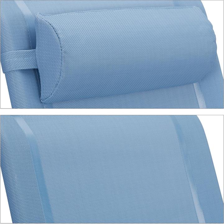 Image du produit Relaxdays Chaise de plage pliante avec repose-tête