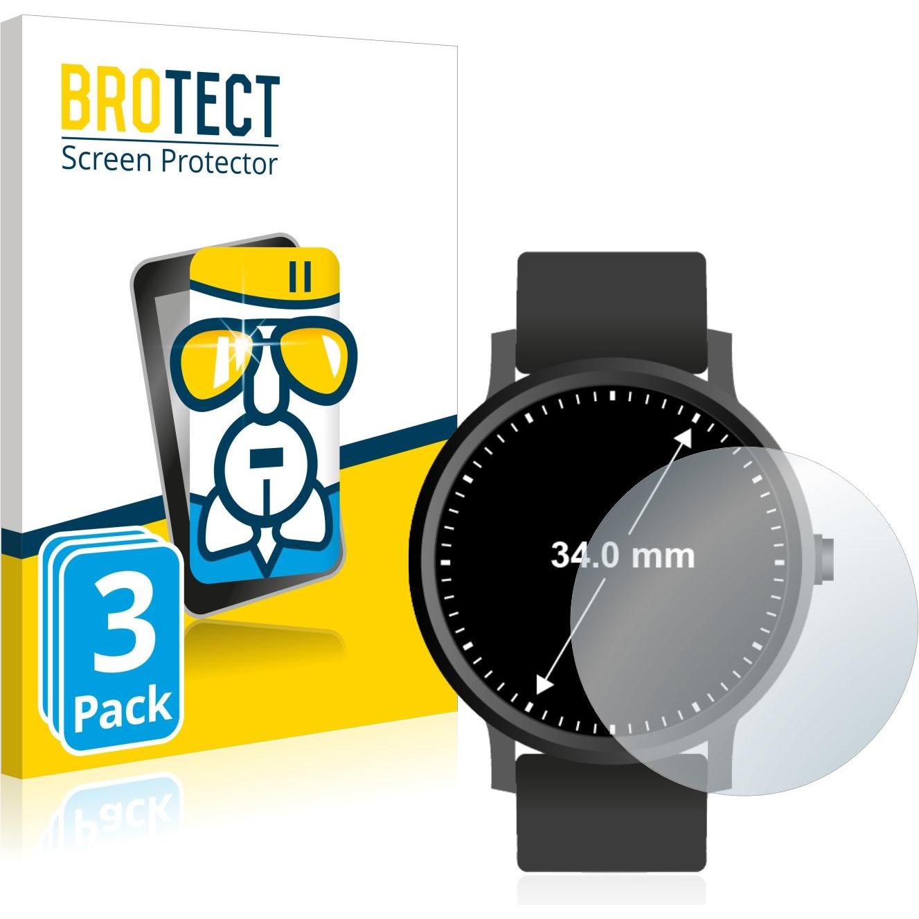 BROTECT AirGlass Panzerglasfolie, Smartwatch Schutzfolie, Transparent