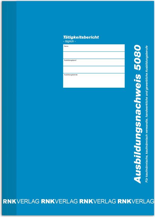 Produktbild Rnk Verlag Ausbildungsnachweis-Heft, t„glich, DIN A4 (28x)