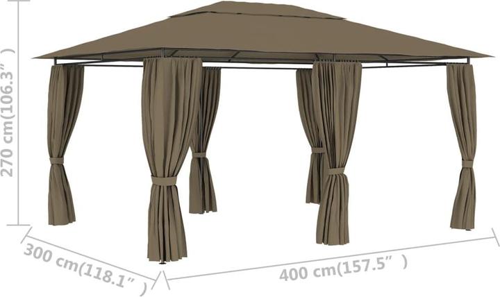 Actual product image vidaXL Gartenpavillon (400 cm, 300 cm)