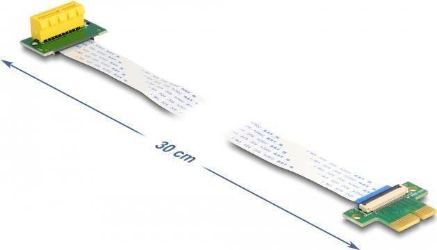 Produktbild Delock Riser Karte PCI Express x1 Stecker zu x1 Slot 90° gewinkelt mit FPC Kabel 30 cm
