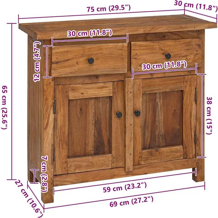 Produktbild vidaXL Sideboard (75 x 30 x 65 cm)