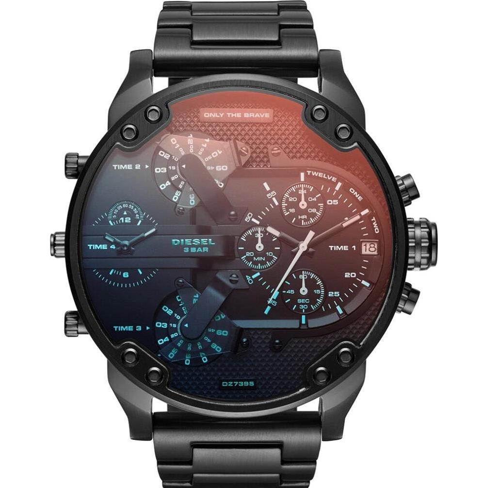 Diesel, Armbanduhr, Mr. Daddy 2.0, Silber, (Analoguhr, Chronograph, 57 mm)