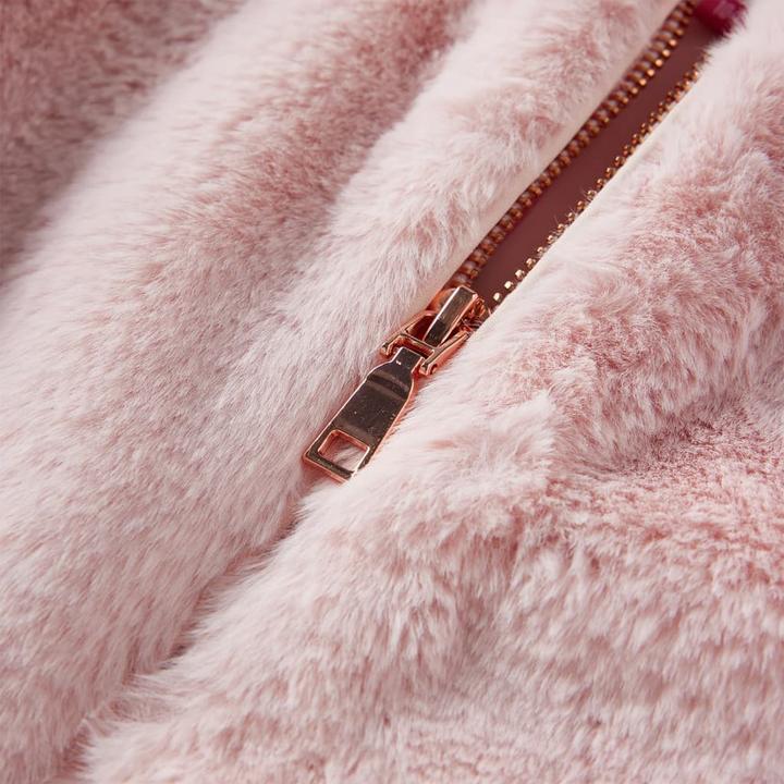 Produktbild vidaXL Kinderjacke Kunstpelz Zartrosa 116,Material: Kunstpelz (100 (116)