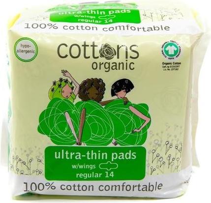 Produktbild Cottons Ultradünne Binden mit leichtem bis mittlerem Durchfluss 100% Bio-Baumwolle 14er Pack (14 x)