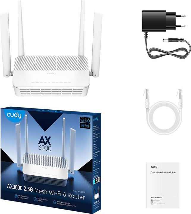 Image du produit Cudy AX3000 Routeur PoE 2.5G Wi-Fi 6 Mesh