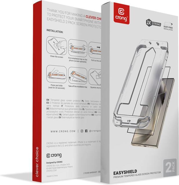 Actual product image Crong EasyShield 2-Pack - Tempered glass Samsung Galaxy S24 (2 pieces) (2 pcs., Galaxy S24)