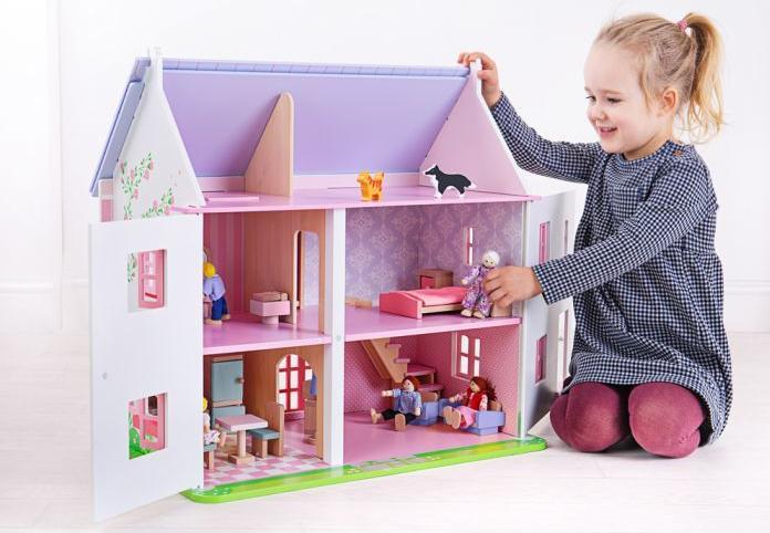 Actual product image Bigjigs Rose Cottage wooden doll's house