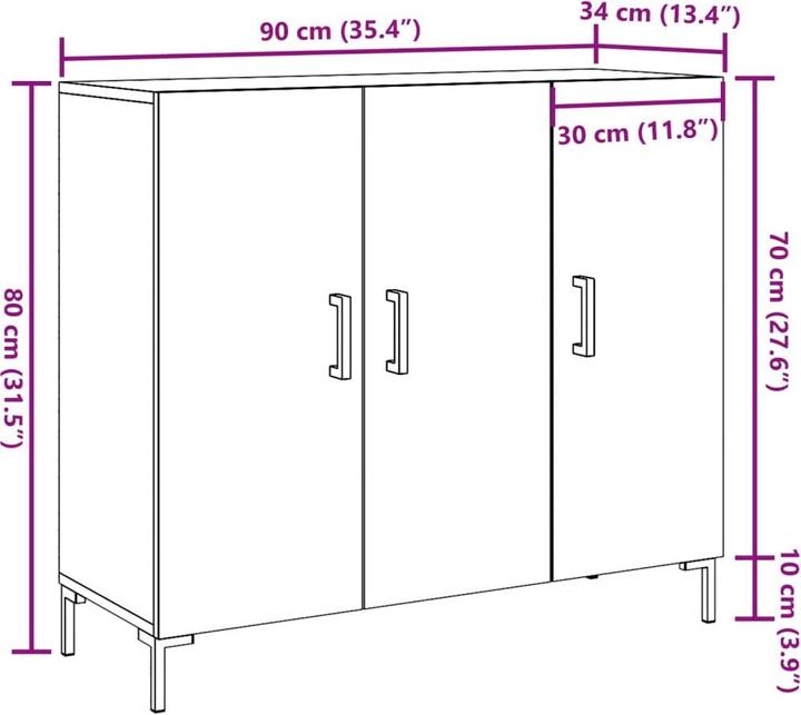 Valeurs nutritives et ingrédients vidaXL Sideboard (90 x 34 x 80 cm)