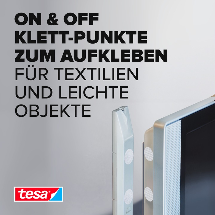 Produktbild tesa On&Off Klettpunkte, selbstklebend (16 mm)