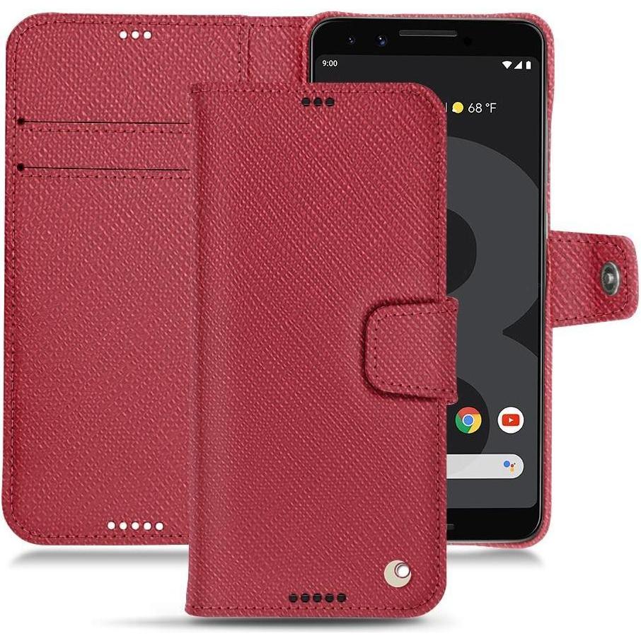 Noreve Lederschutzhülle Wallet (Google Pixel 3 XL), Smartphone Hülle, Rot