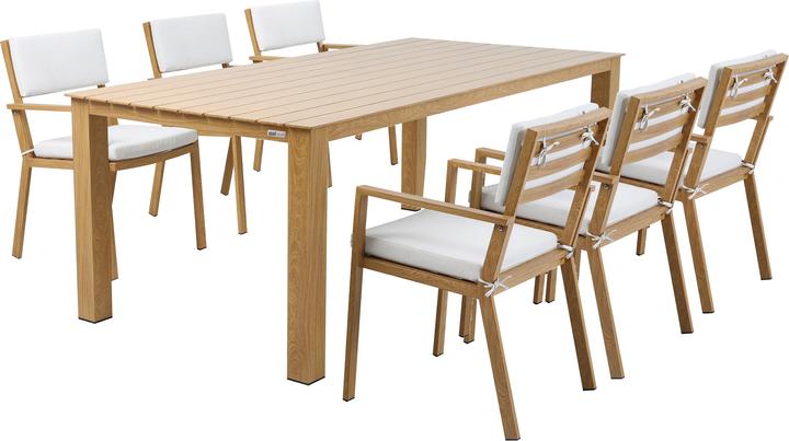 Actual product image Axi Jada garden set with 6 chairs wood look and beige