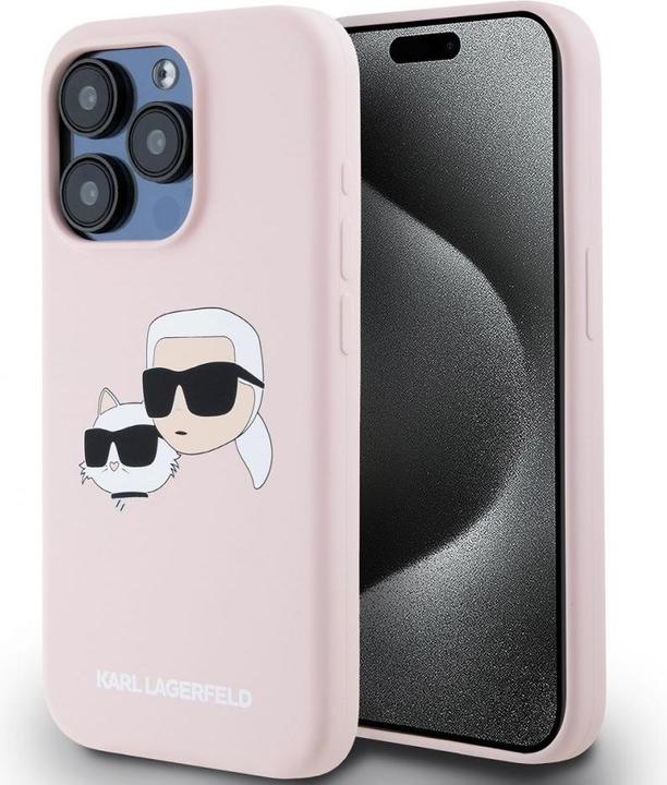 Actual product image Karl Lagerfeld KLHMP15XSKCHPPLP iPhone 15 Pro Max 6.7" różowy/pink hardcase Silicone Karl & Choupett (Apple iPhone 15 Pro Max)
