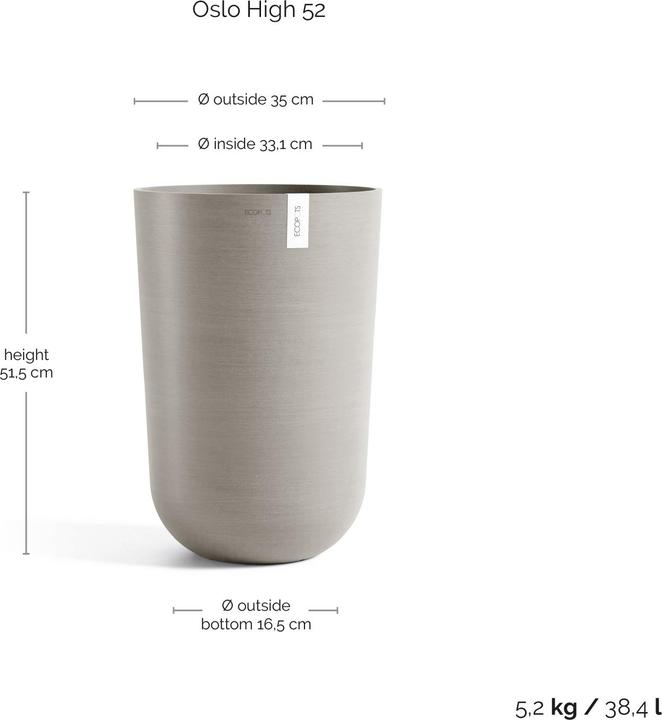 Immagine prodotto Ecopots Oslo High (35 x 51.50 cm)