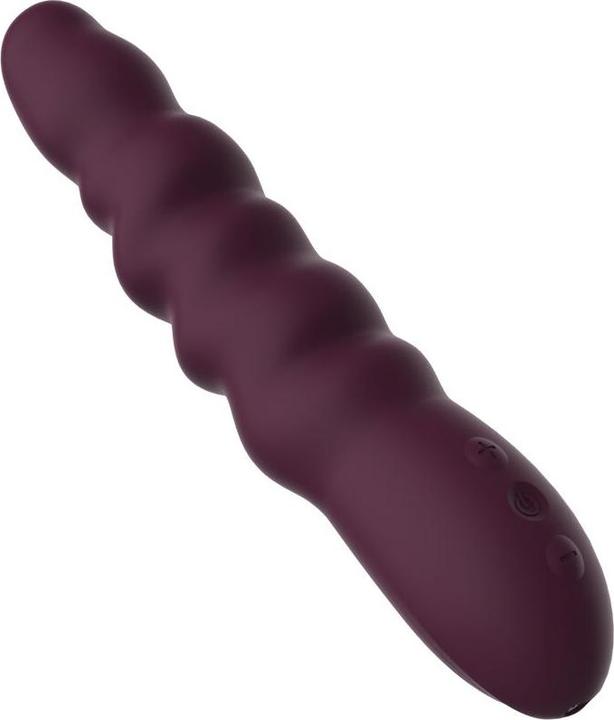 Actual product image Dreamtoys Dream Toys Essentials Ribbed Power Vibe Purple Vibrator 21.5 cm