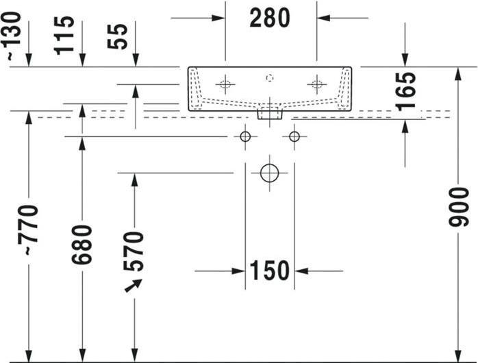 Actual product image Duravit Washbasin VERO AIR o ÜL m HLB geschli 500x470mm o HL we WG (470 mm, 500 mm)