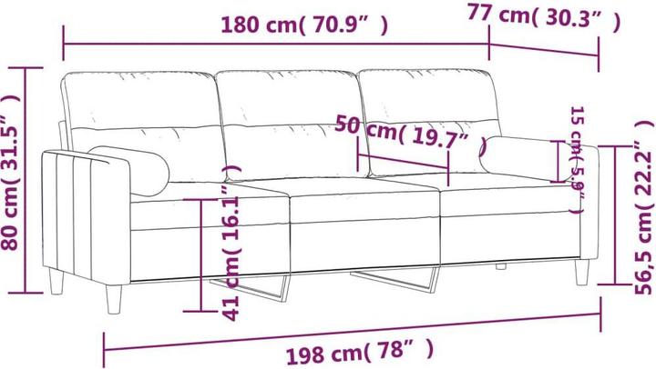 Produktbild vidaXL 3-Sitzer-Sofa (3-Sitzer)