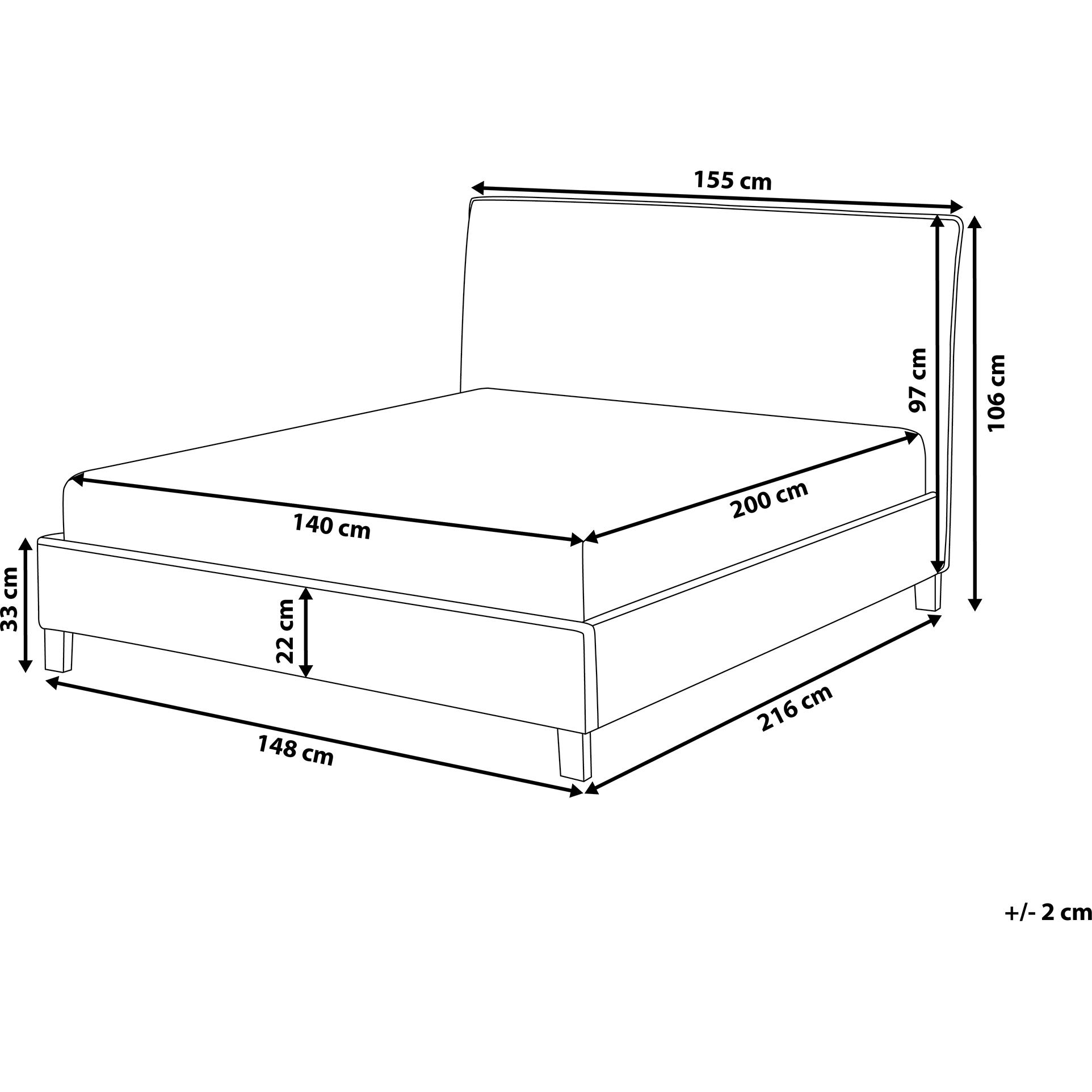 Thumbnail - Beliani, Bett, Sennez (140 x 200 cm)