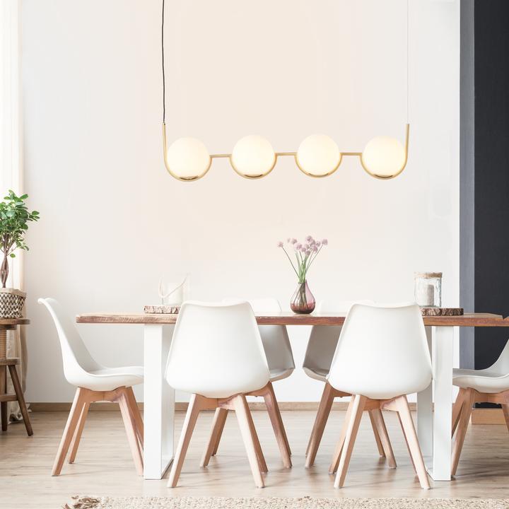 Actual product image Brilliant Glint pendant lamp 4 lights wood/brass glass/metal 4x D45, E14, 40 W (E14)