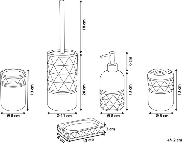 Image du produit Beliani Ensemble salle de bains 5 pièces céramique noir / or LANCO