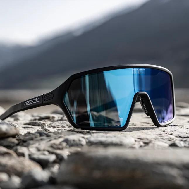 Produktbild React rev sky/black Sonnenbrille schmal (Schwarz, blau verspiegelt)