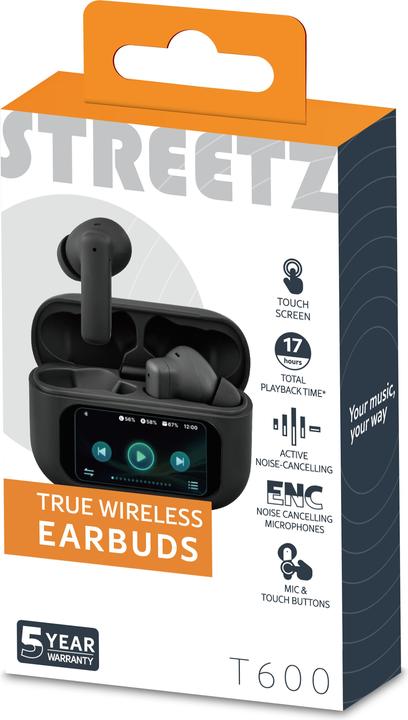 Actual product image Streetz T600 - true wireless earphones with mic (ANC, 5 h, Wireless)
