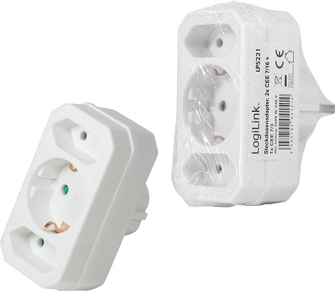 Produktbild LogiLink Steckdosenadapter (CEE 7/3, 2 x)
