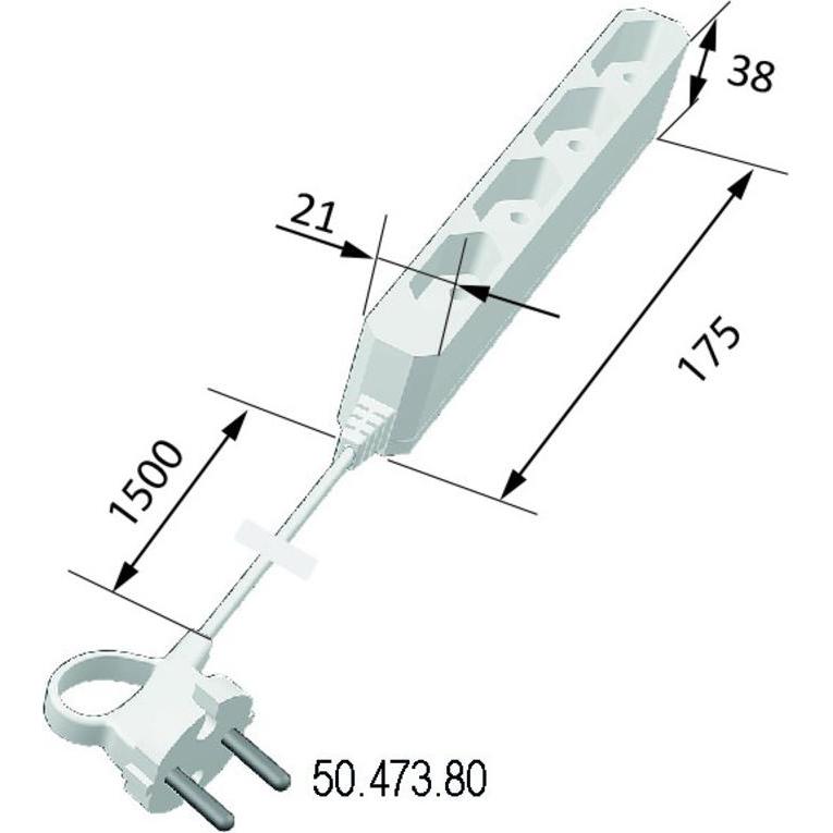 Thumbnail - Halemeier, Verlängerungskabel, HV Verteiler 230 V (0.18 m, CEE 7/16)