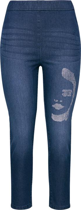 Actual product image Miamoda Slim Fit Glittering Rhinestone Face Jeggings (48)