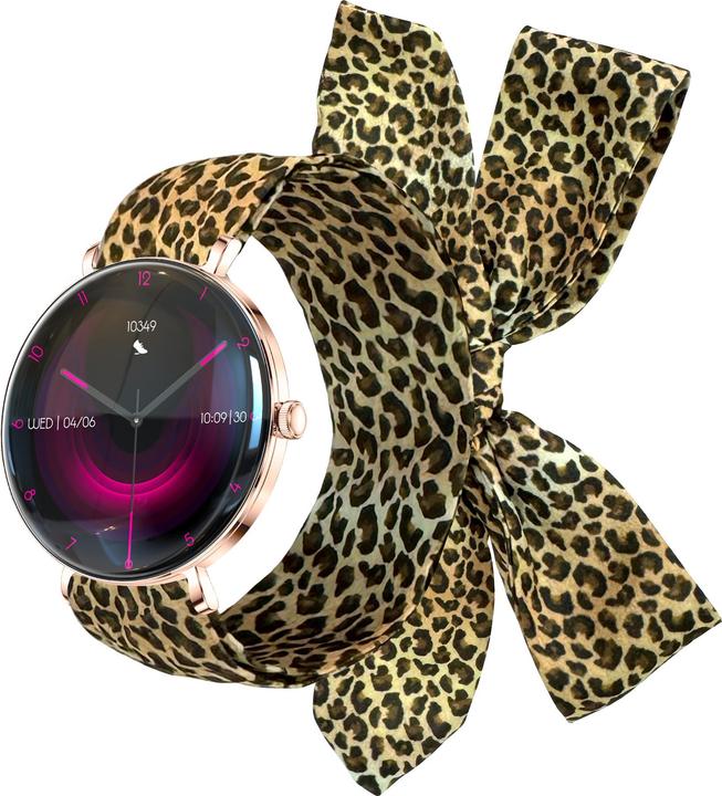 Actual product image Forever Smartwatch SB-370 Rose Gold - Leopard Print