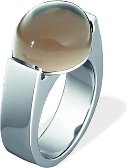 Actual product image Xen Ring with 15x12 mm smoky quartz (53)