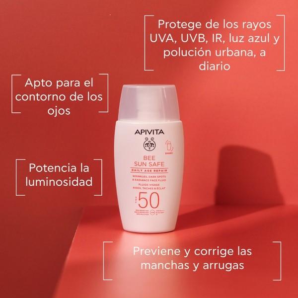 Actual product image Apivita Bee Sun Safe Reparacin Antiedad Diaria SPF50 (Suntan cream, SPF 50, 50 ml)